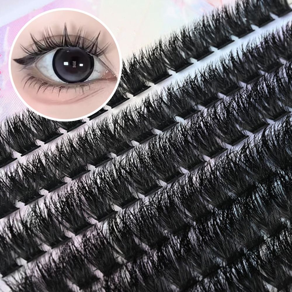 Eyelash Extension Kits - ナチュラルルックつけまつげ ウィスピー風クラスターデザイン 3Dフェイクミンクまつげ 接着剤とシーラー付きDIYまつげエクステキット