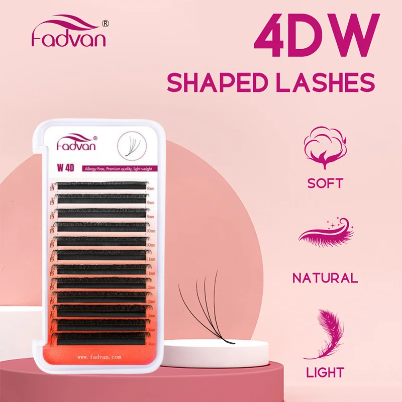 Eyelash Extension Volume Styles - 扇形のつけまつげエクステ,FADVAN-Wの既製の形状,ソフトメイク,グラデーションスタイル,ミンク,簡単な装飾,自然な外観,4D