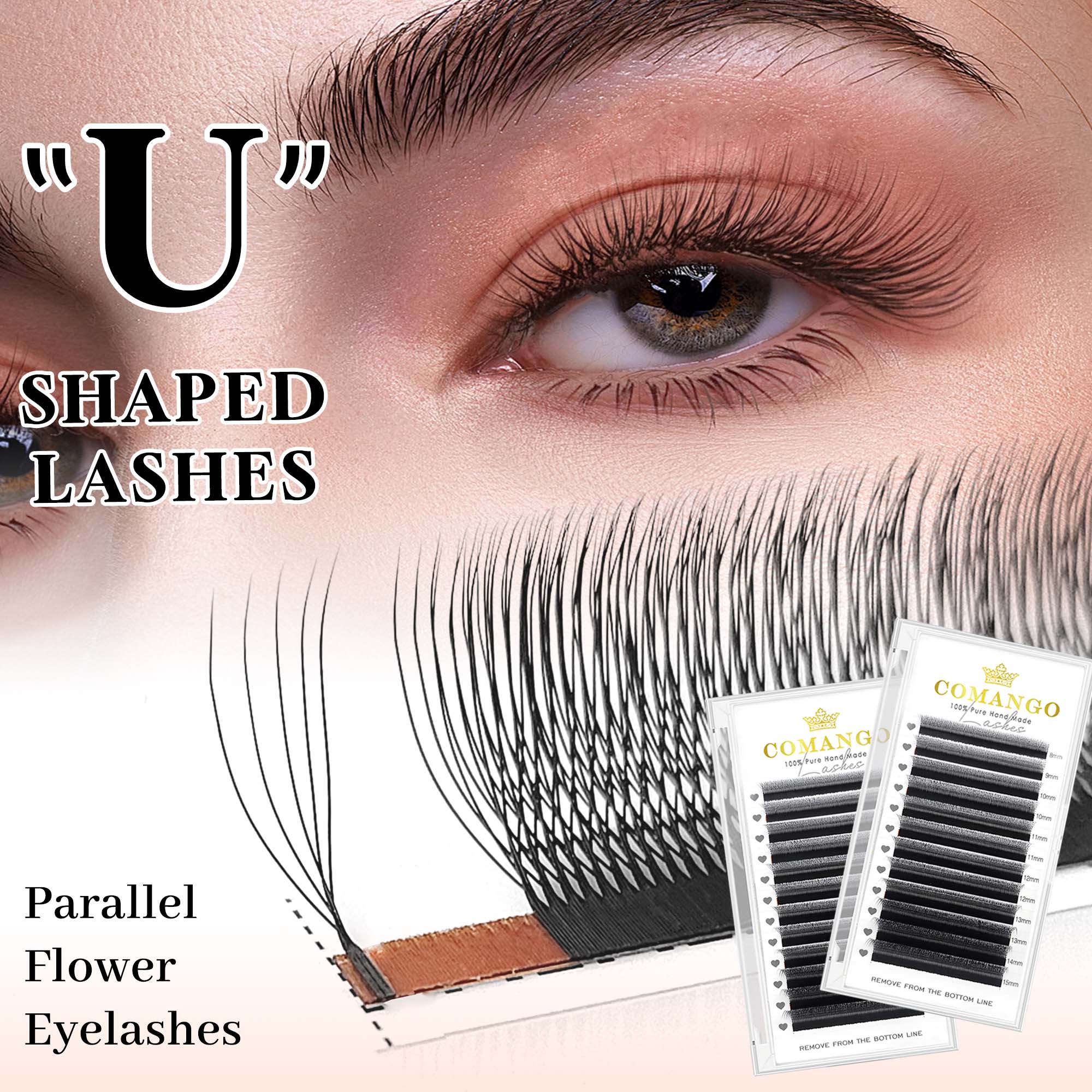 Eyelash Extension Yy - CoMango mix8-15mm U字型 3/4/5D まつげエクステンション 超ソフト