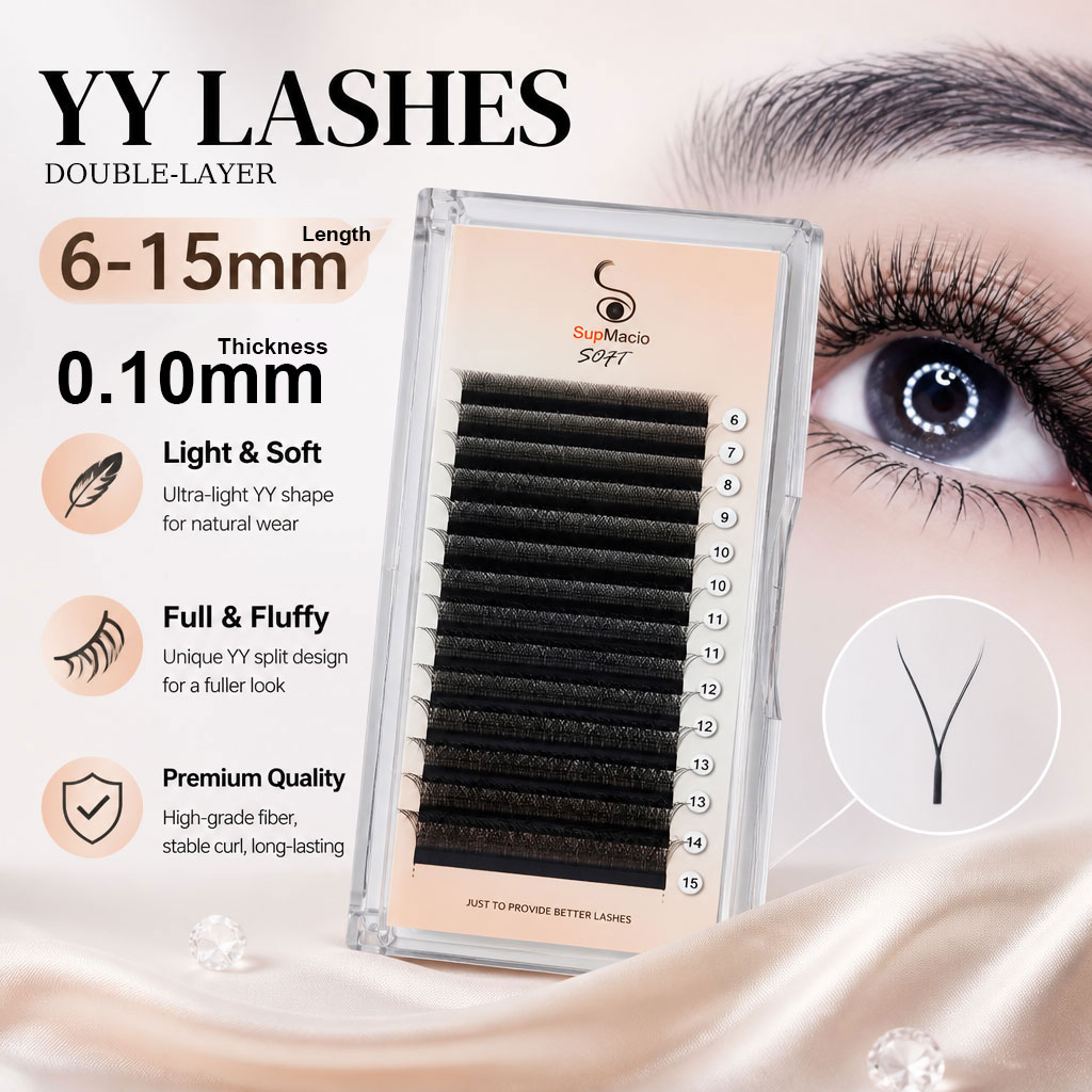 Eyelash Extension Yy - Supmacio 0.10mm YYラッシュ Y型まつげエクステ ブラック ツーチップ