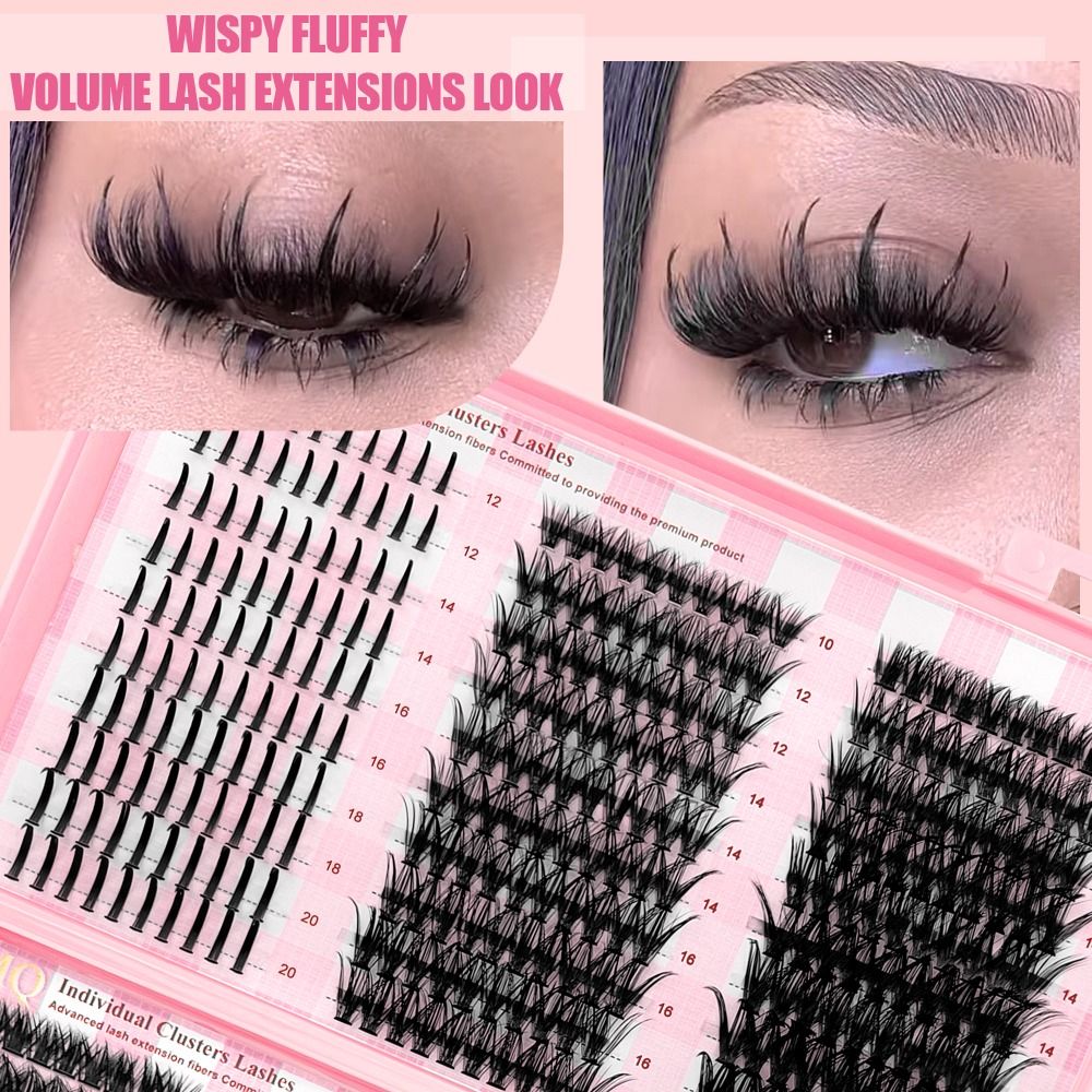Eyelash Extension Volume Styles - 長さ9-16mmのつけまつげ 3Dボリューム ナチュラルルック DIYまつげエクステンションキット ウィスピースタイル ふんわりとした束
