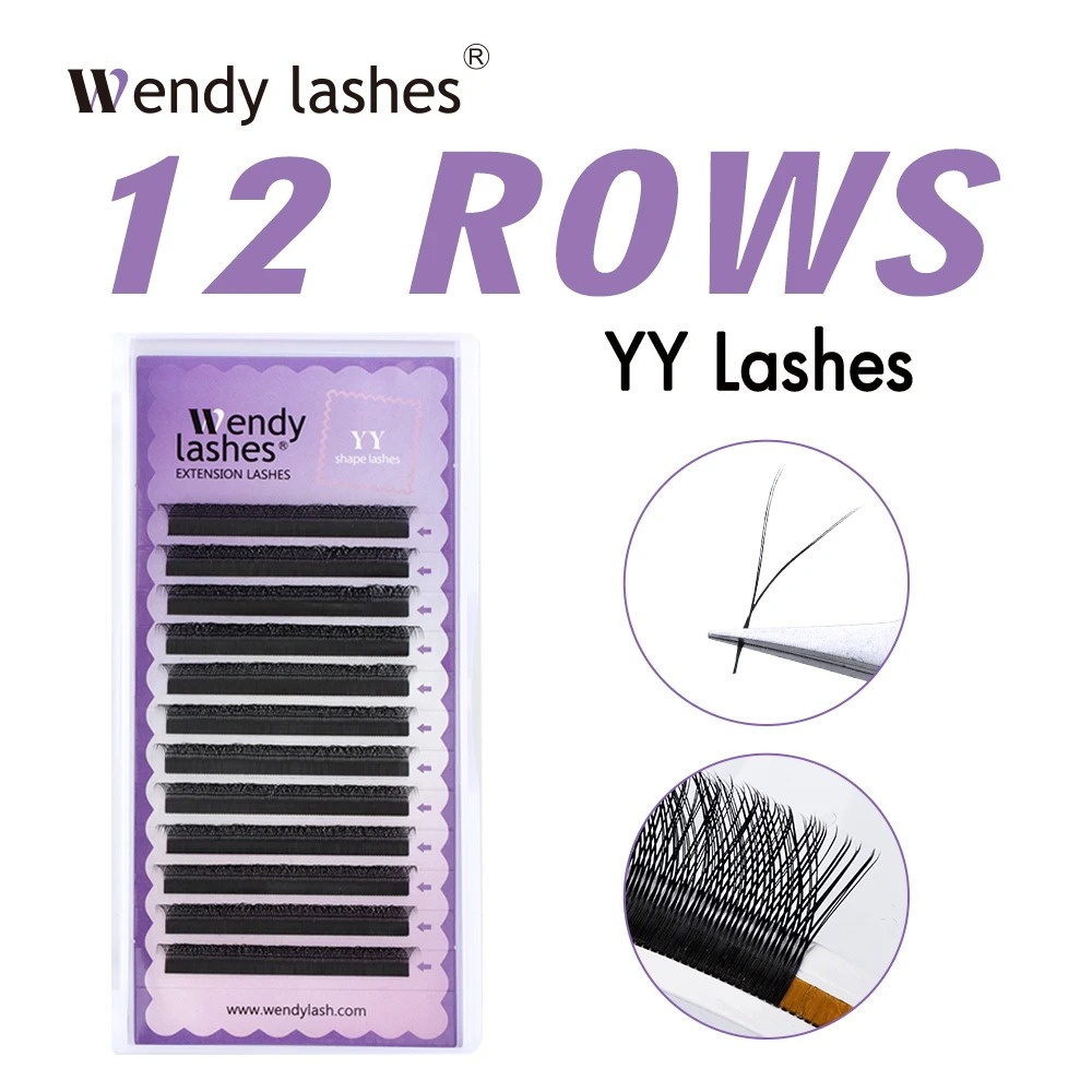 Eyelash Extension Yy - WENDY 2D YYシェイプ C/Dカール まつげエクステ ソフトプレメイドボリュームファン