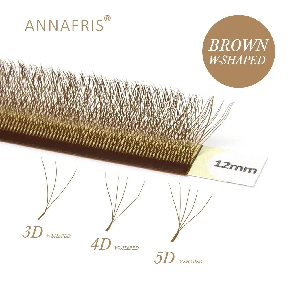 Eyelash Extension Yy - ANNAFRIS ブラウン W シェイプラッシュエクステンション 2D 3D