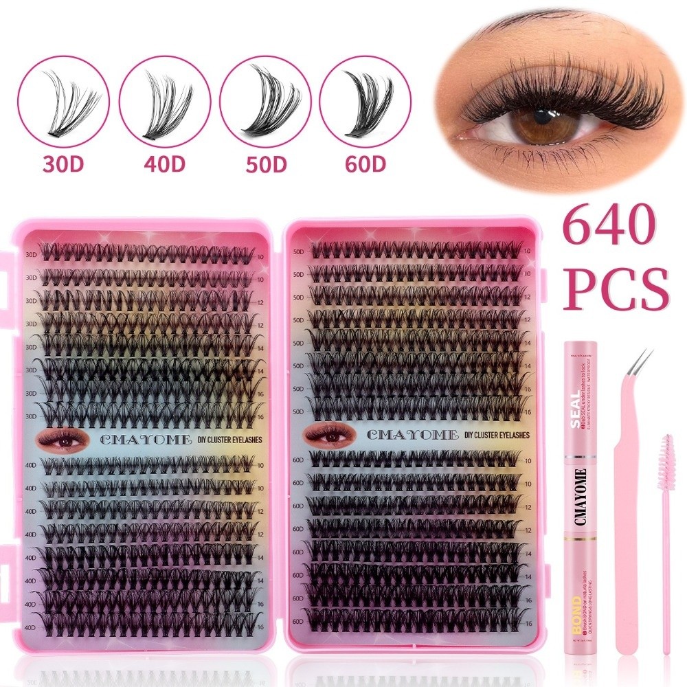Eyelash Extension Kits - ボンド＆シールつけまつげ ナチュラルルック 5D ふわふわまつげエクステキット 濃密ボリューム ミックストレイ