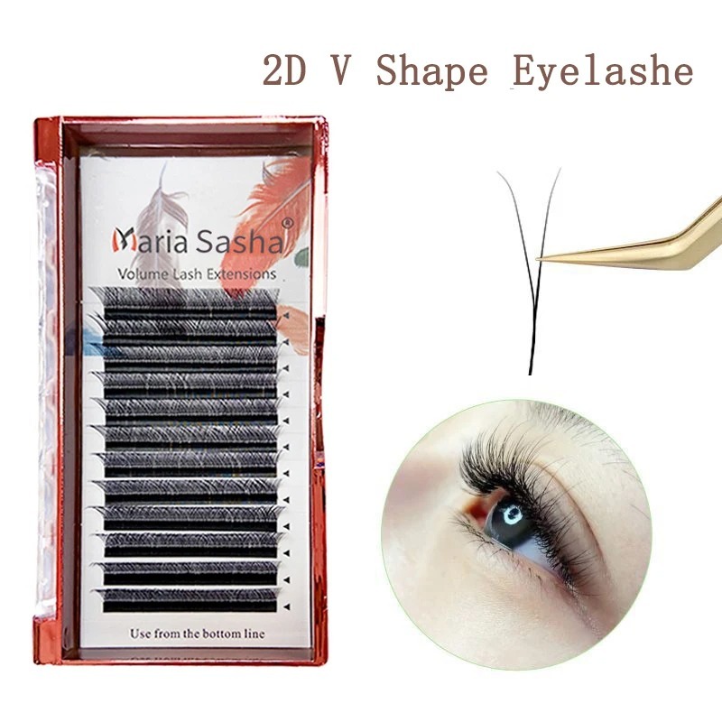 Eyelash Extension Yy - マリア 2D Y シェイプまつげハンドプレミアム 2D まつげソフトライトナチュラルまつげエクステンション用品メイクアップメッシュネットクロスラッシュ