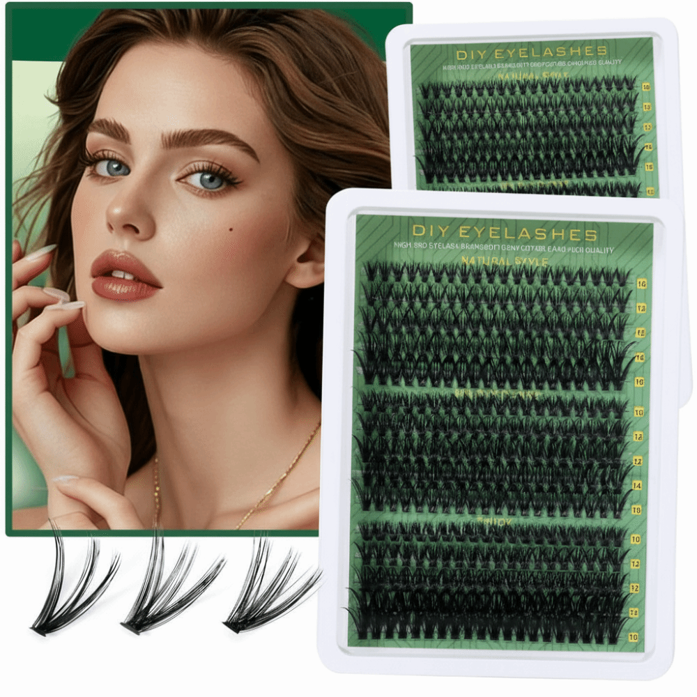 ナチュラルルックつけまつげ ボンド＆シール クラスターデザイ - Eyelash Extension Kits のレビューと価格