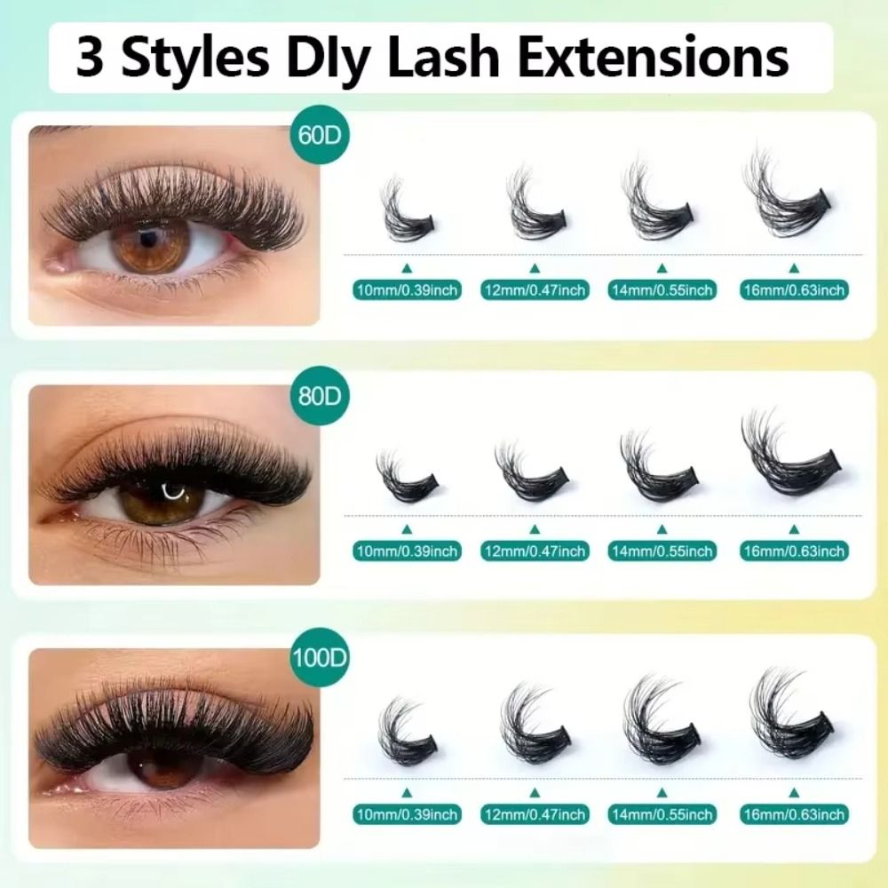 ナチュラルルックつけまつげ ボンド＆シール クラスターデザイ - Eyelash Extension Kits のレビューと価格
