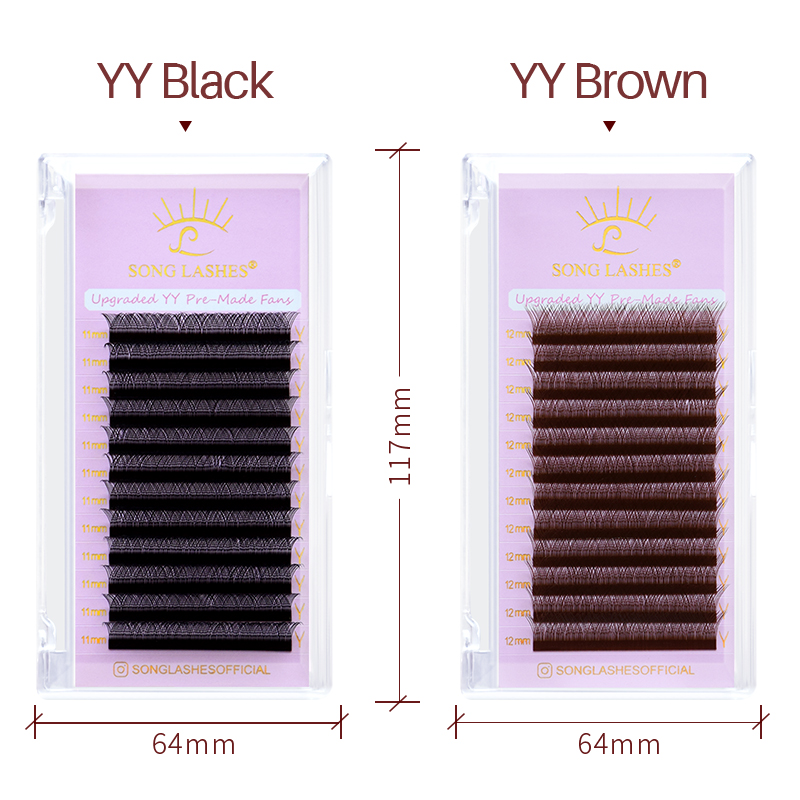 SONG LASHES 新しい既成ファン YY 形状黒茶色ま - Eyelash Extension Yy のレビューと価格