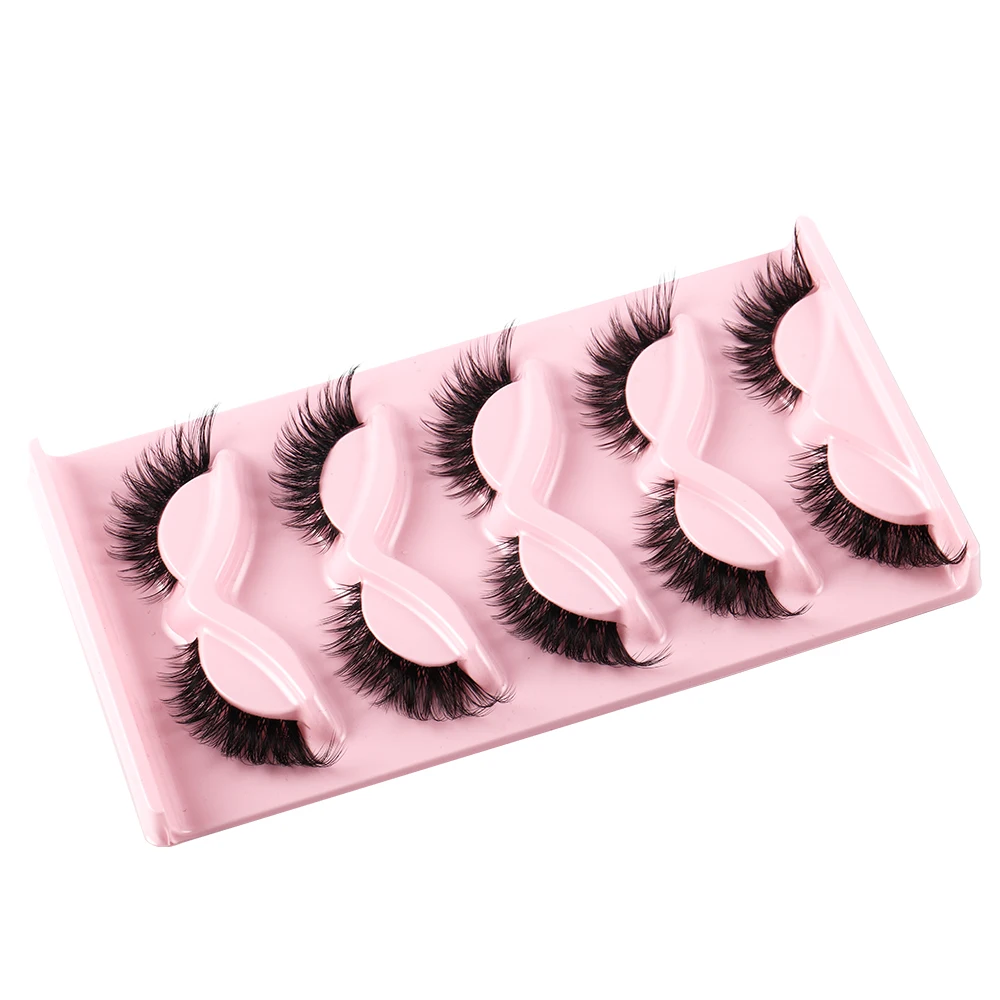 キャットアイ5ペア3Dナチュラルつけまつげ ふわふわソフトク - Eyelash Extension Cat Eye のレビューと価格