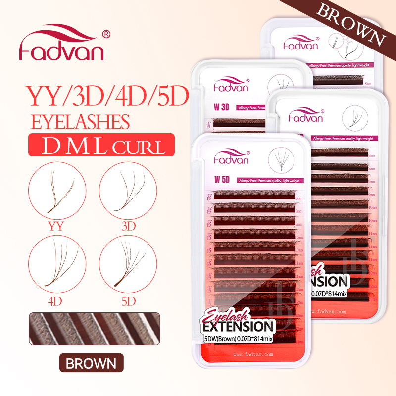 FADVAN ブラウン 4D/3D/5D まつげ W シェイ - Eyelash Extension Yy のレビューと価格