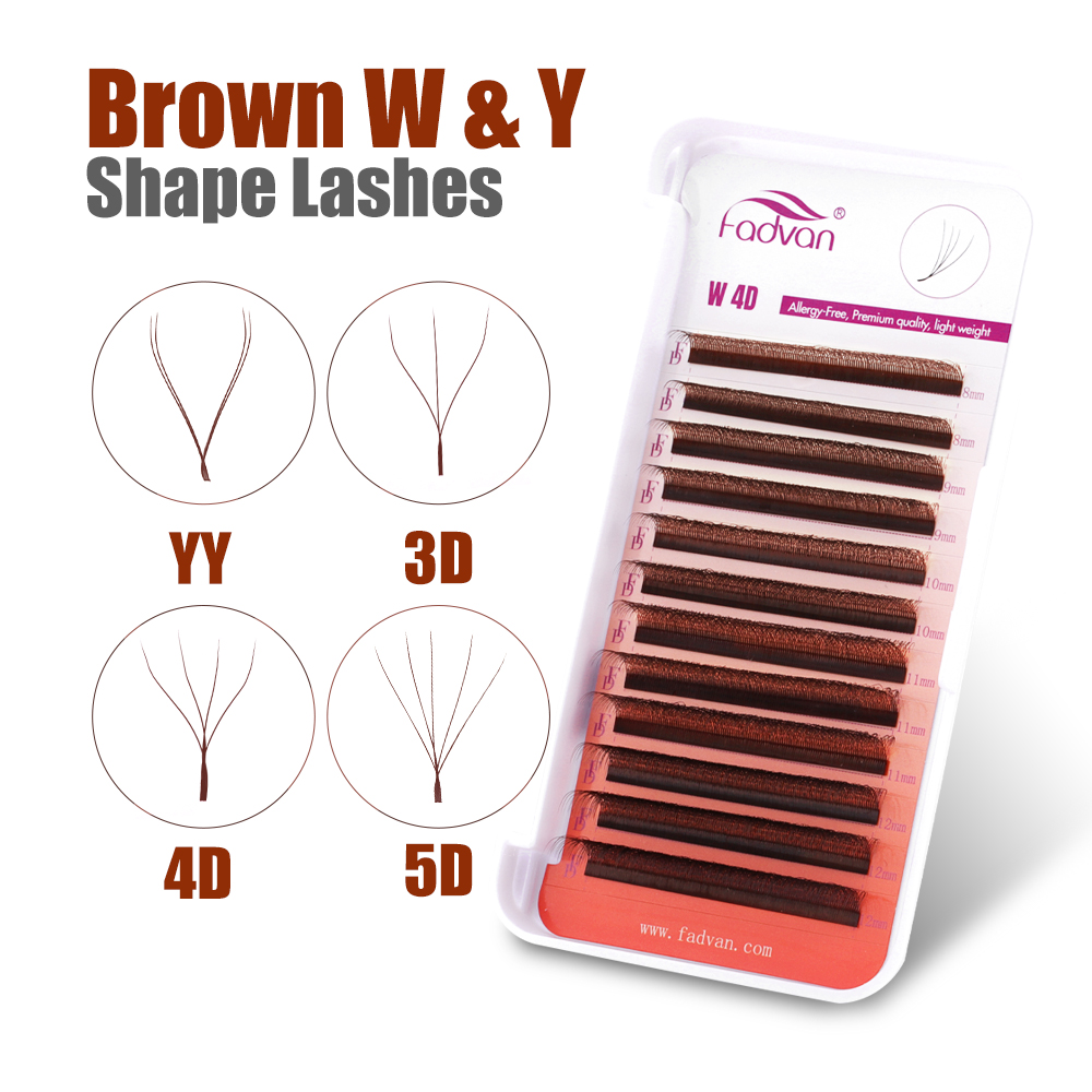 FADVAN ブラウン 4D/3D/5D まつげ W シェイ - Eyelash Extension Yy のレビューと価格