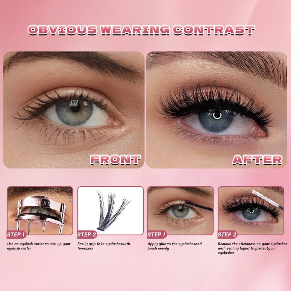 8-16mmの長さのつけまつげ、ナチュラルな見た目、ウィスピ - Eyelash Extension Kits のレビューと価格