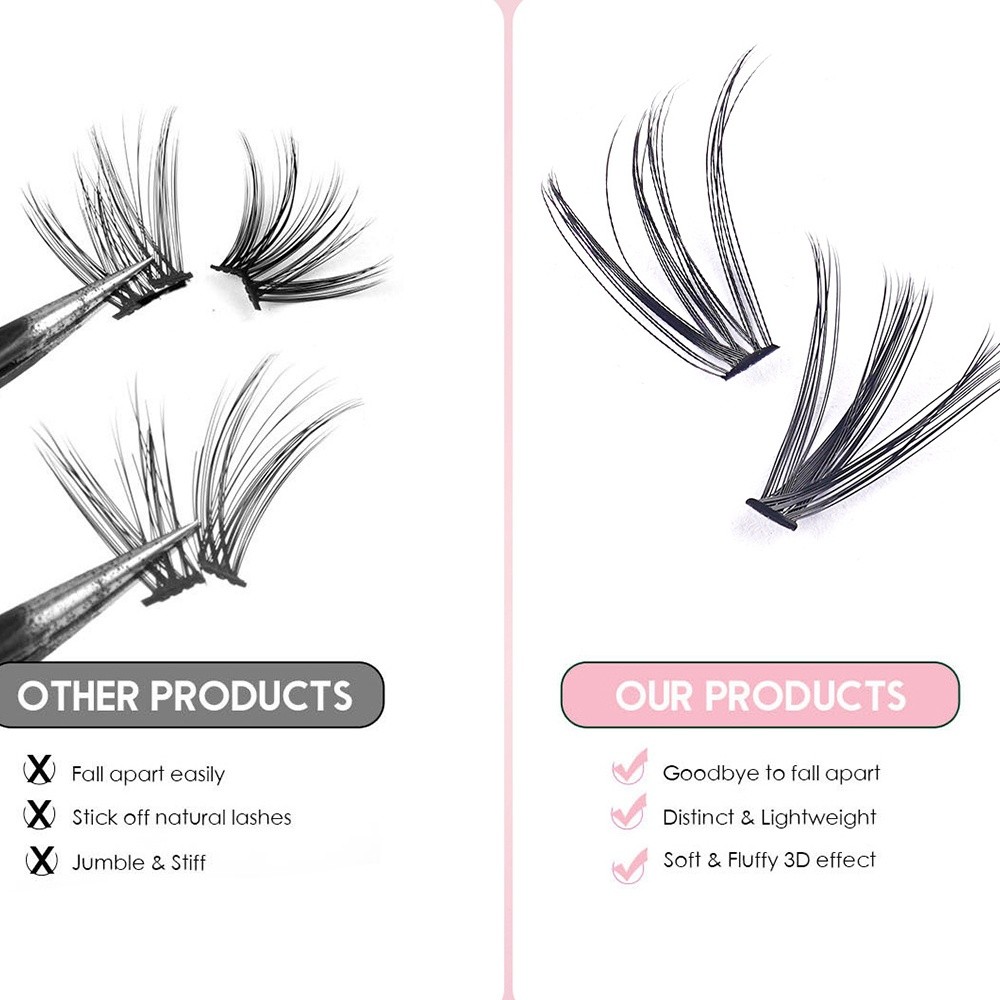 8-16mmの長さのつけまつげ、接着剤とシーラー付き、自然な - Eyelash Extension Kits のレビューと価格