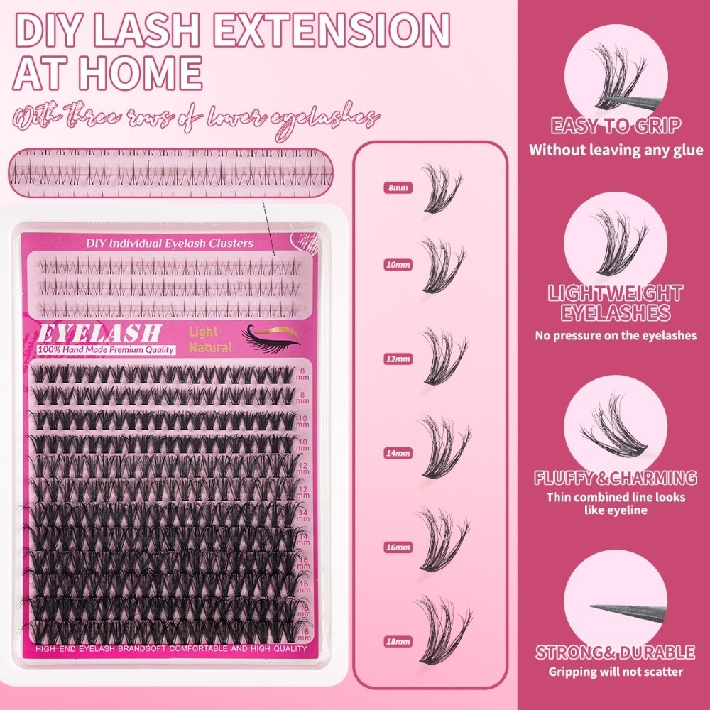 8-18mmの長さのつけまつげ、ナチュラルな見た目、ウィスピ - Eyelash Extension Kits のレビューと価格
