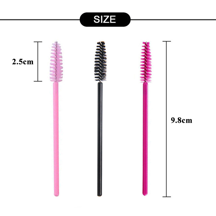 100 個使い捨てマイクロまつげコームブラシスプーラーメイク - Eyelash Extension Kits のレビューと価格